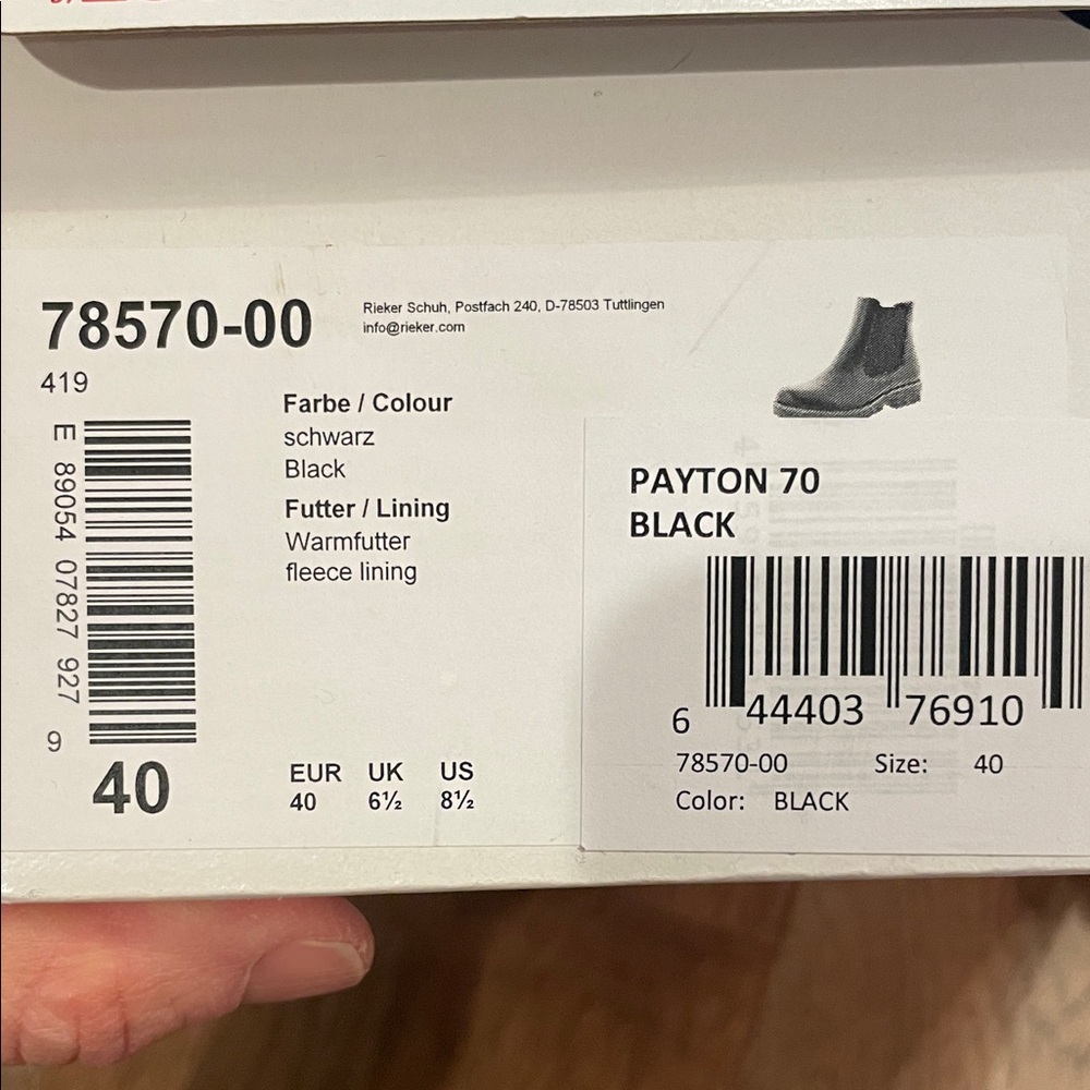 Rieker Payton Black Chelsea Boots - Picture 8 of 9